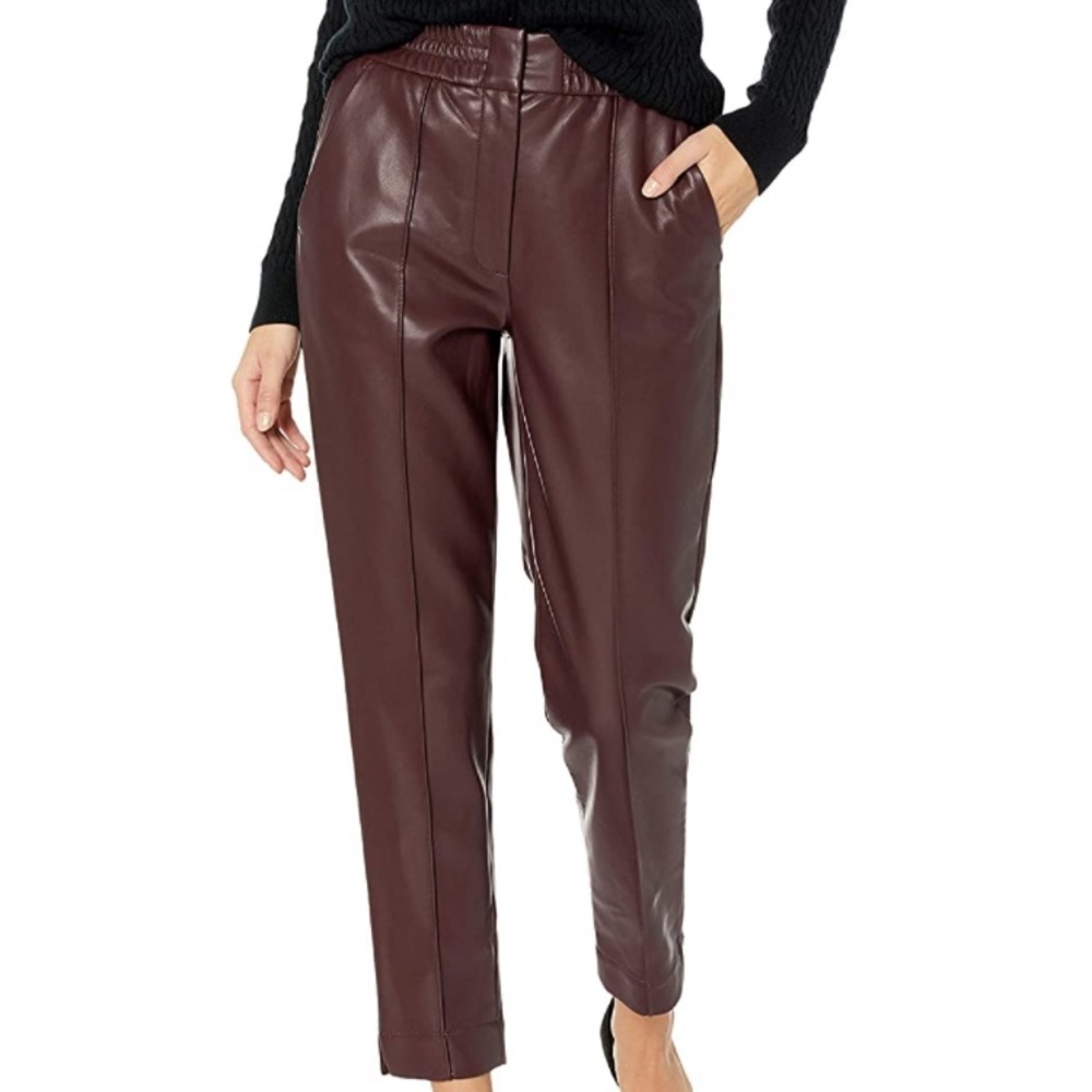 NWT Rebecca Taylor VEGAN Leather Track Pants